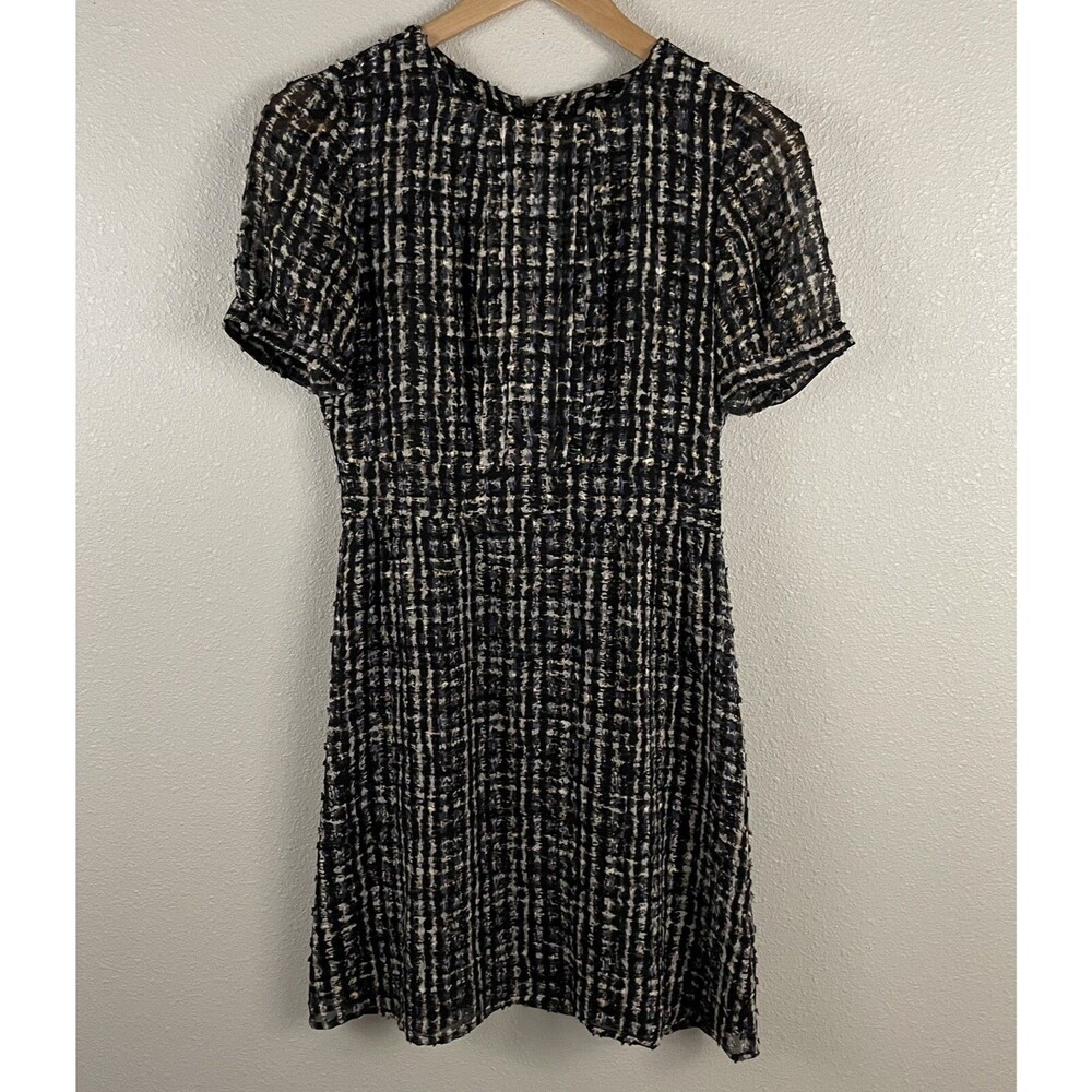 J Crew Size 0 Silk Blend Multicolor Swiss Dot Textured Dress Heritage Old Money